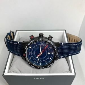TIMEX 45mm Intelligent Quartz Compass Chrono Blue Dial Men's Watch